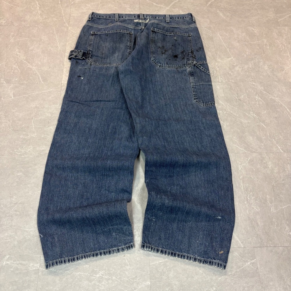 Calvin Klein Jeans Mens 36x32 Carpenter Pants Double Stone Wash Distressed Blue